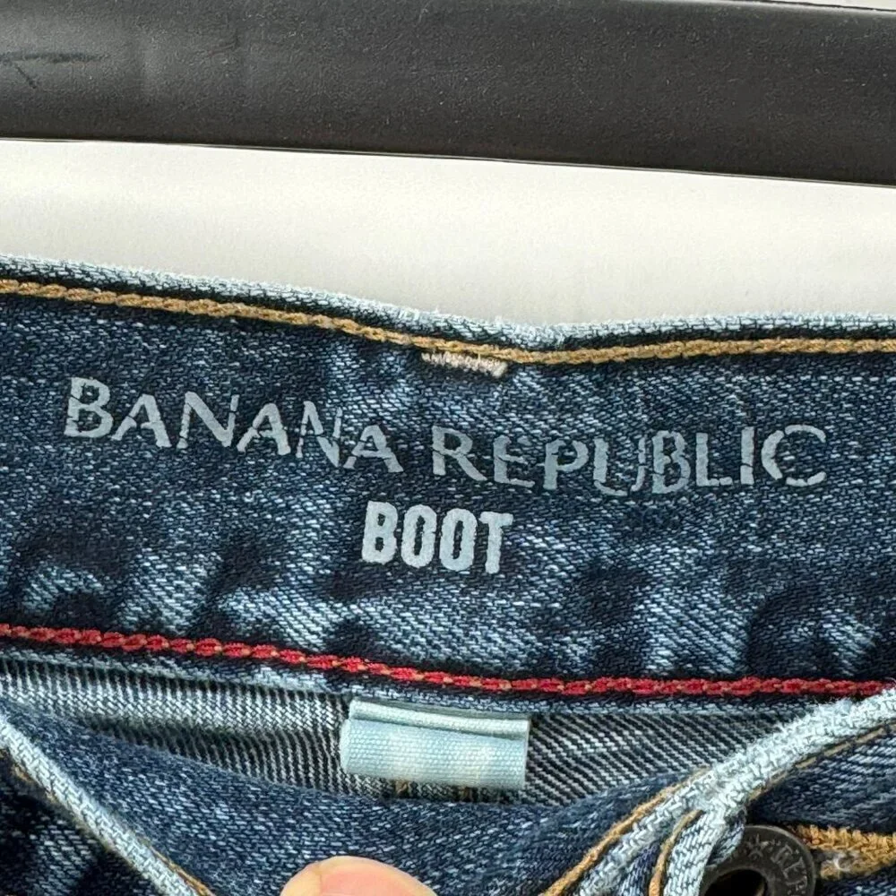 Banana Republic Mens Bootcut Jeans 36x32 Blue Denim 100% Cotton Casual Classic